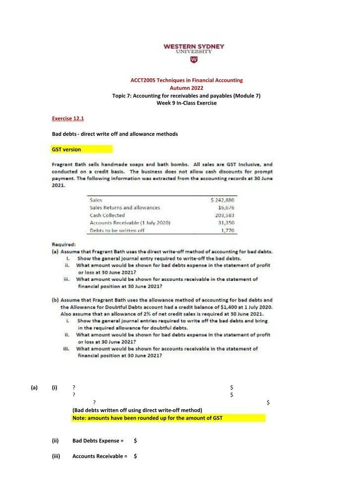 Week 9 In-Class Exercise Worksheet