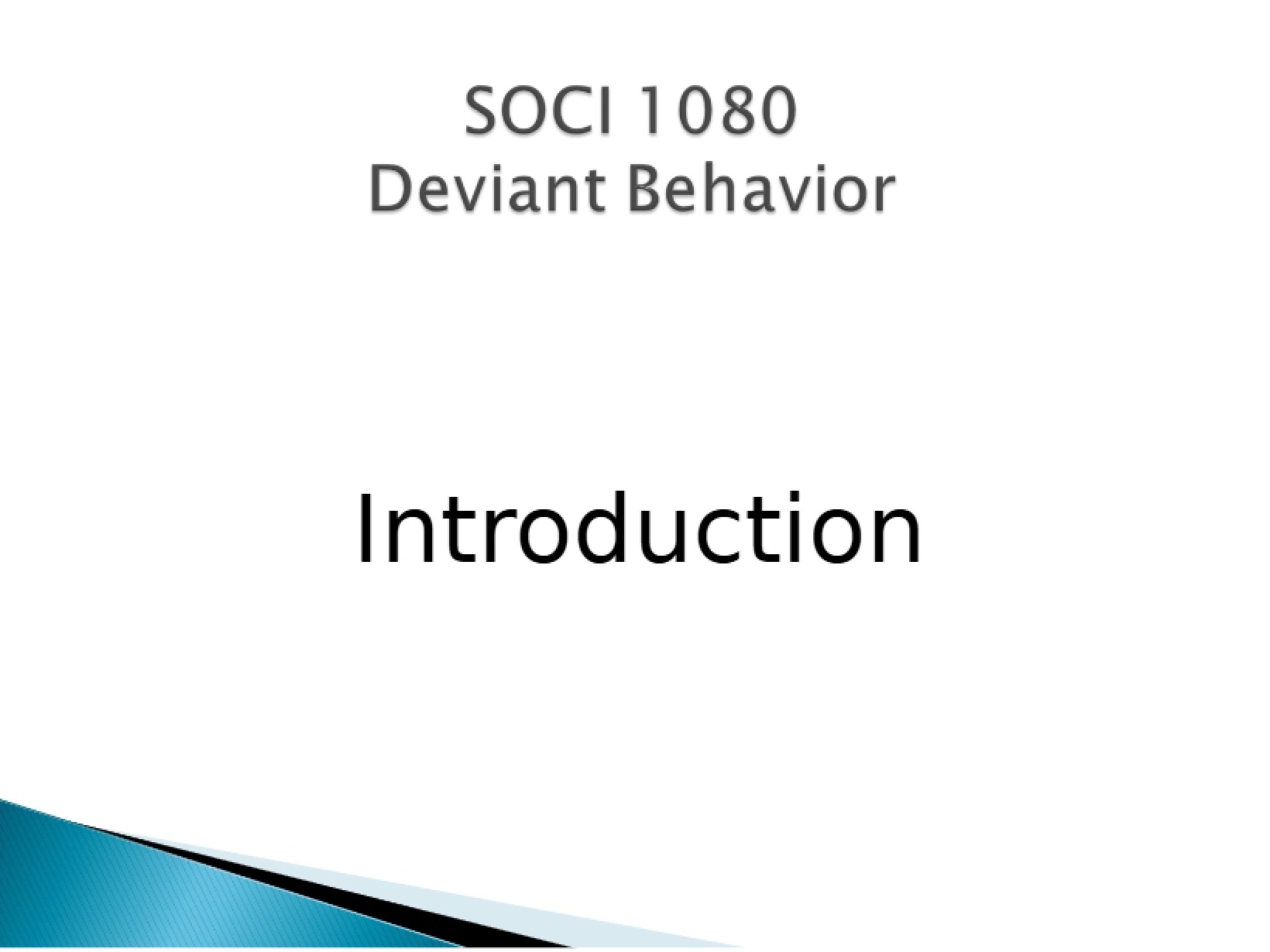 First Chapter Deviance