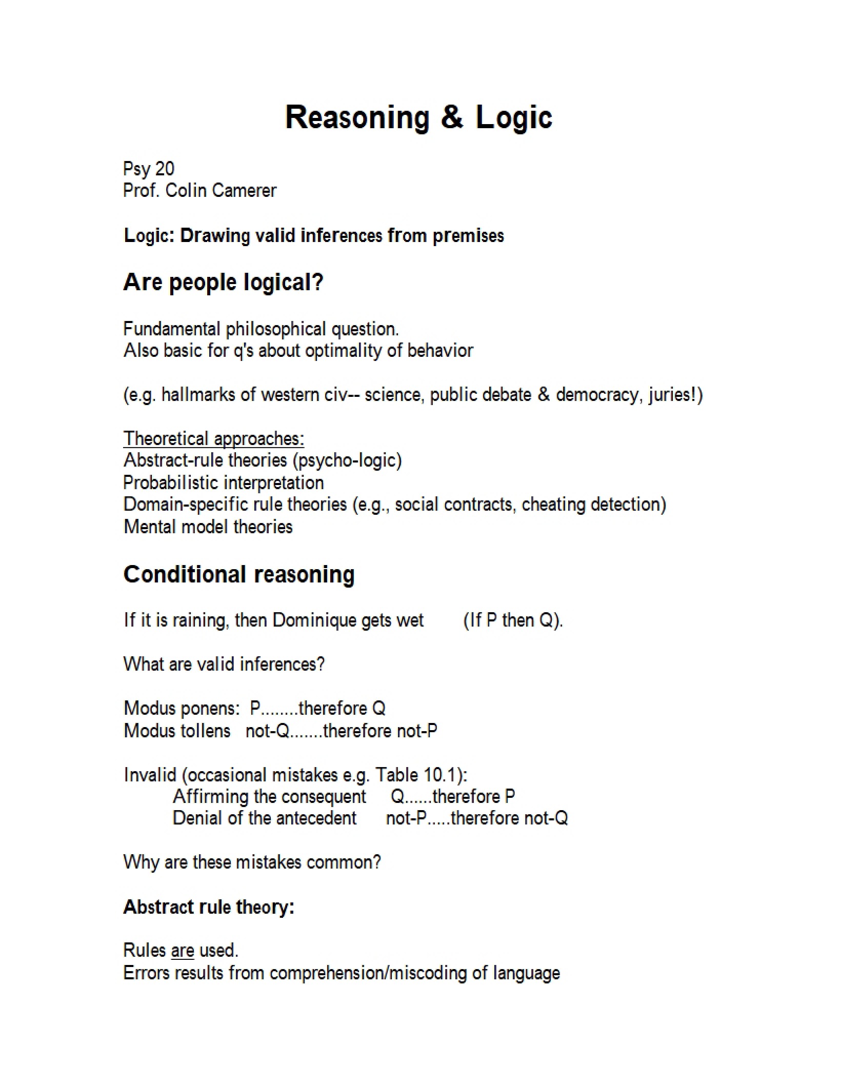 Logic and Reasoning