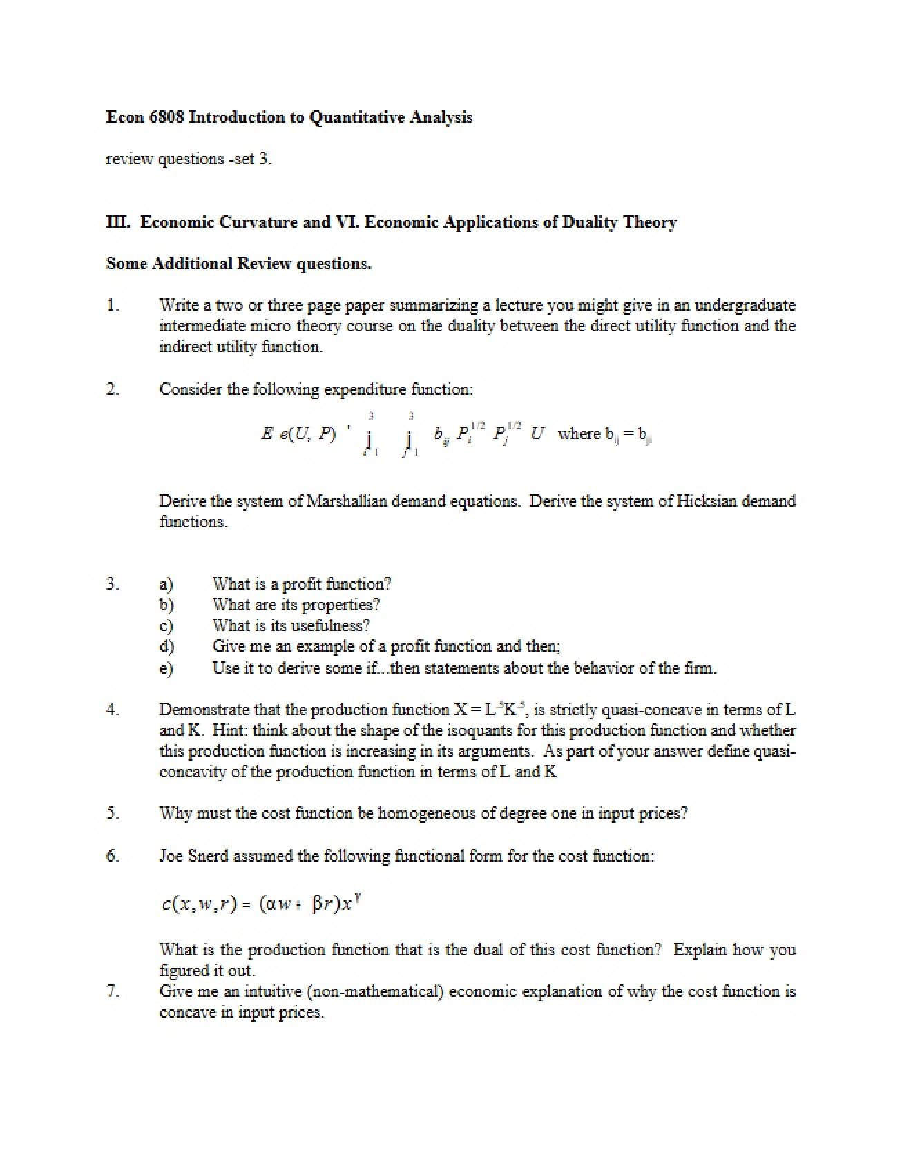 Review Questions - Set Three