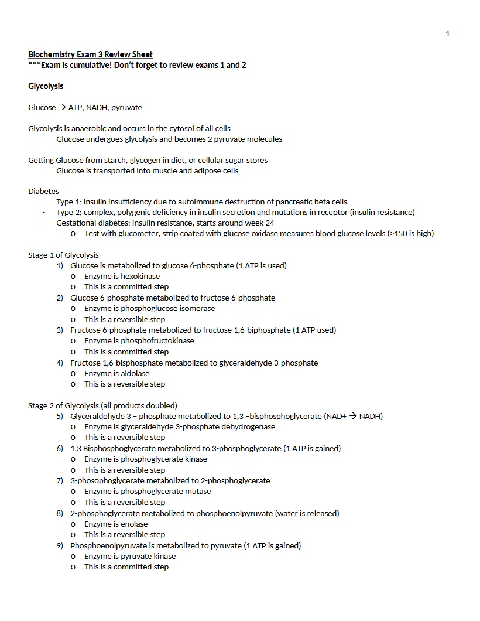 Test Three Biochemistry