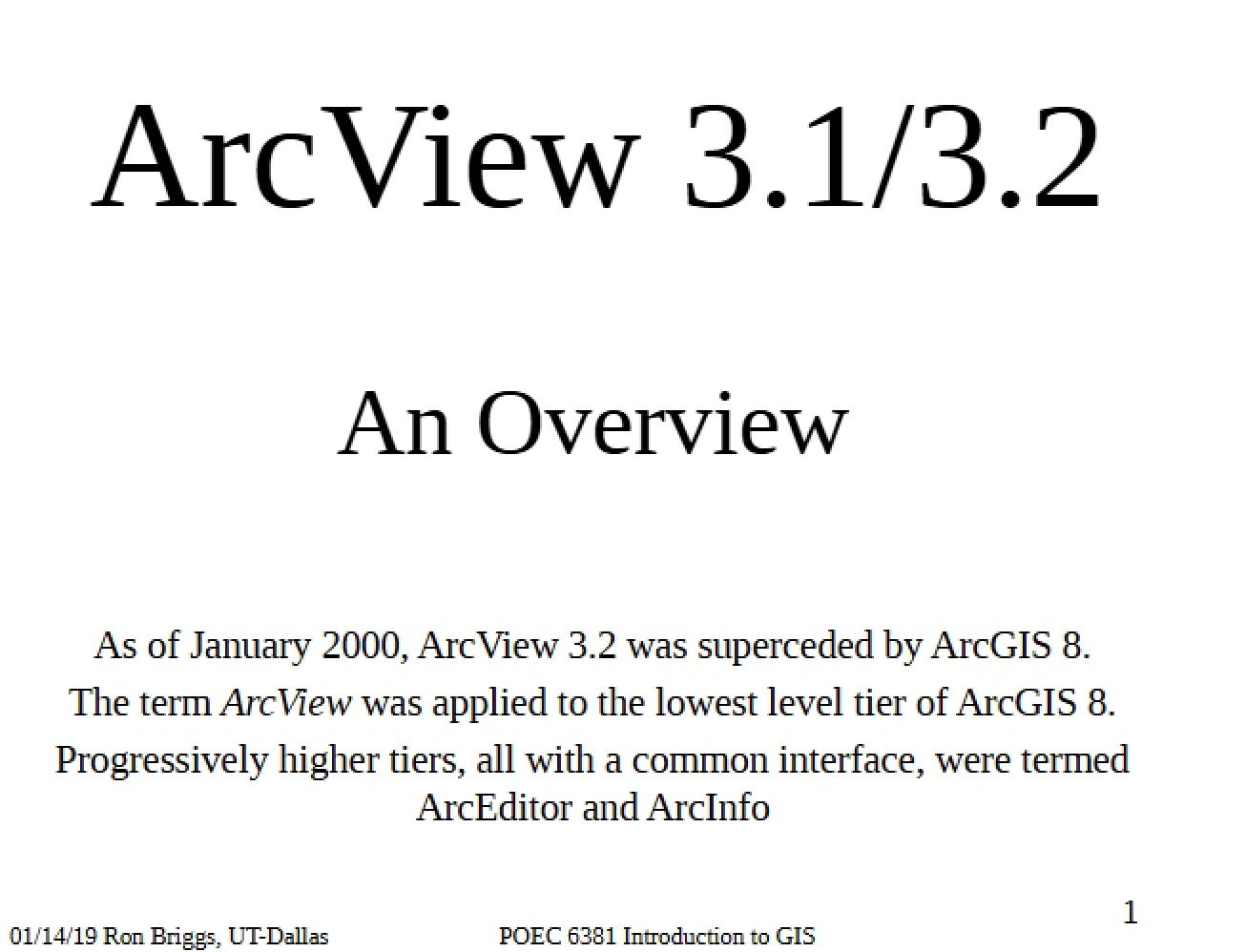 ArcView Basics
