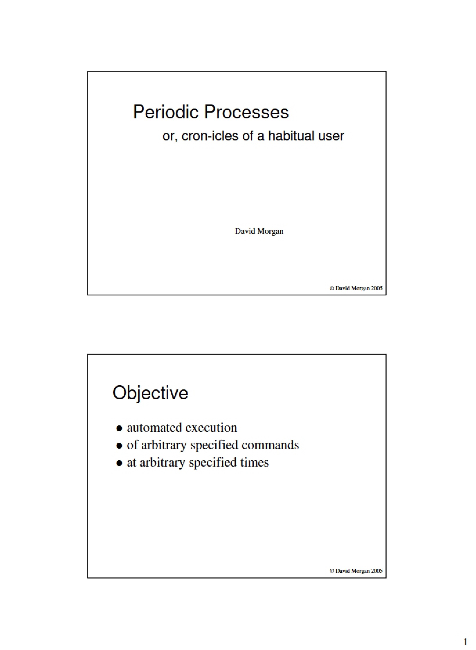 Cron-icles Periodic Processes