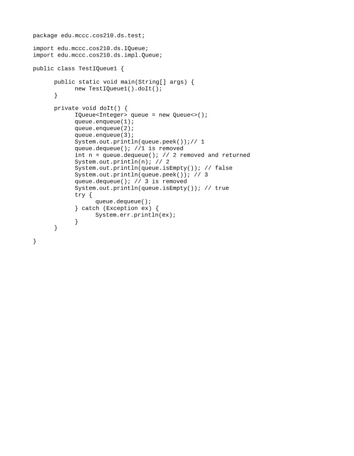 Test 1 for Queue