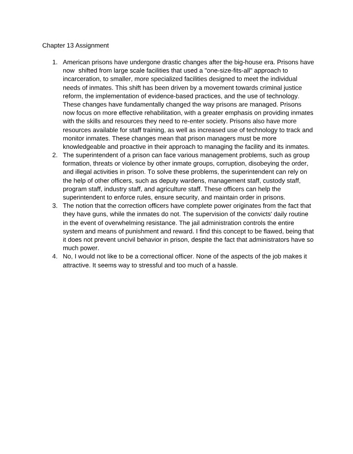 CJC141 - Chapter 13 Assignment