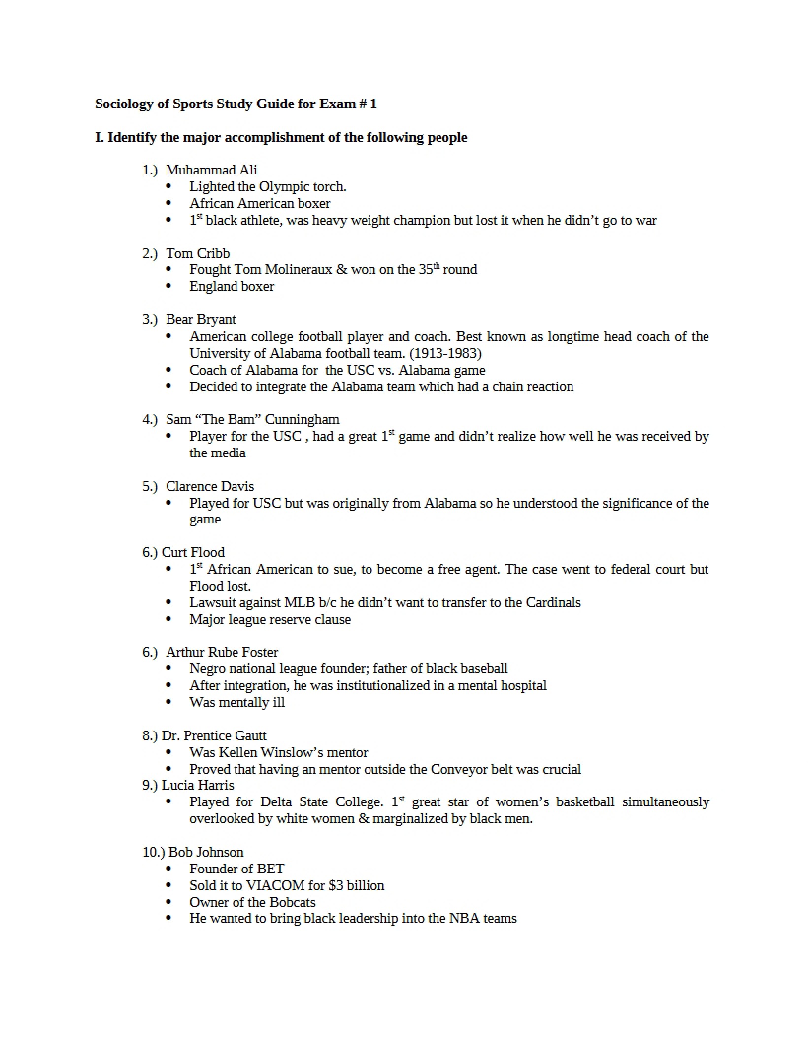 Exam 1 Study Guide