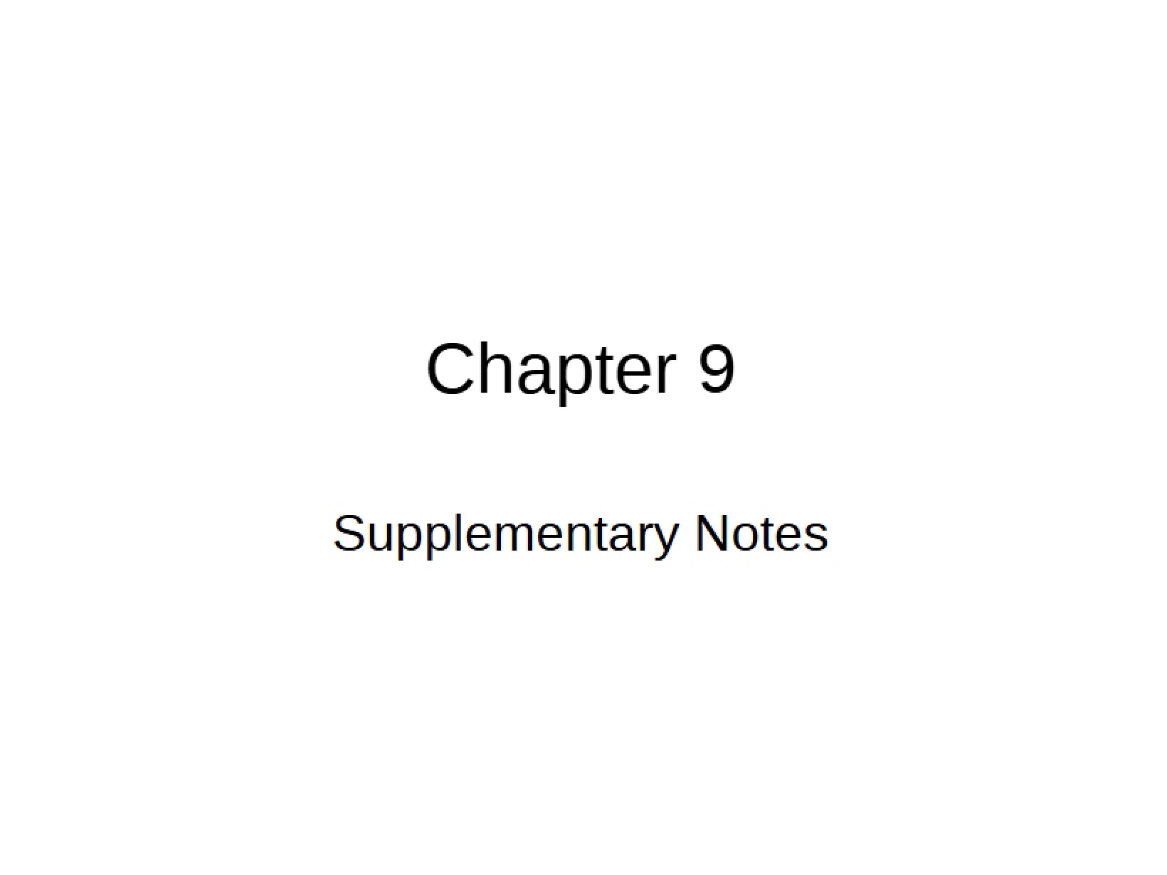 Notes Supplement - International Trade