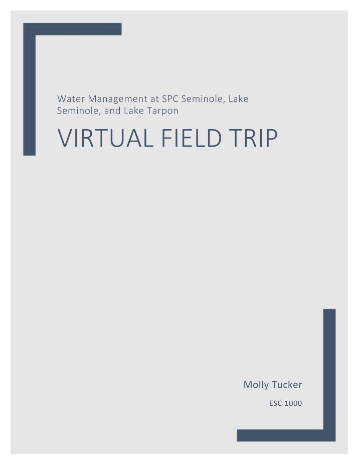 Water Management and Eutrophication - Lake Tarpon, Seminole