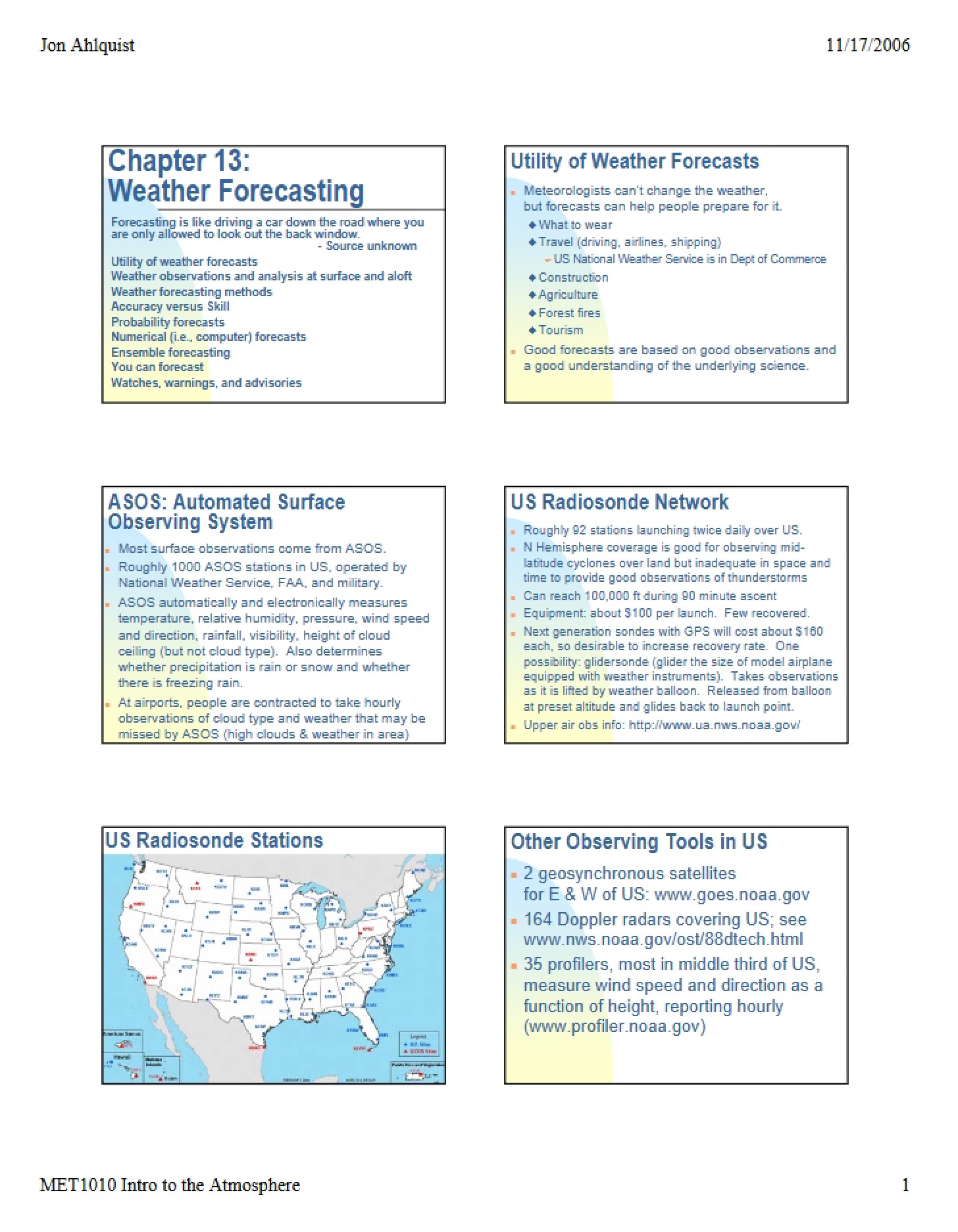 Forecasting Weather