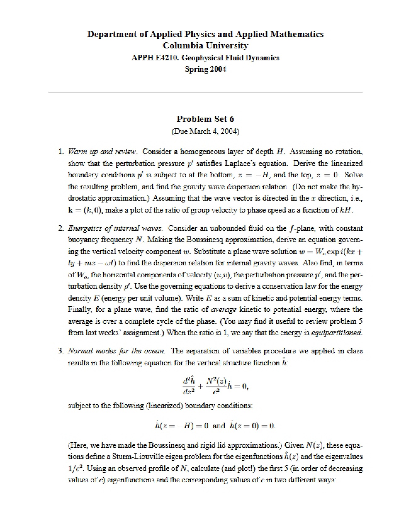 Applied Physics Problem Set Part 1