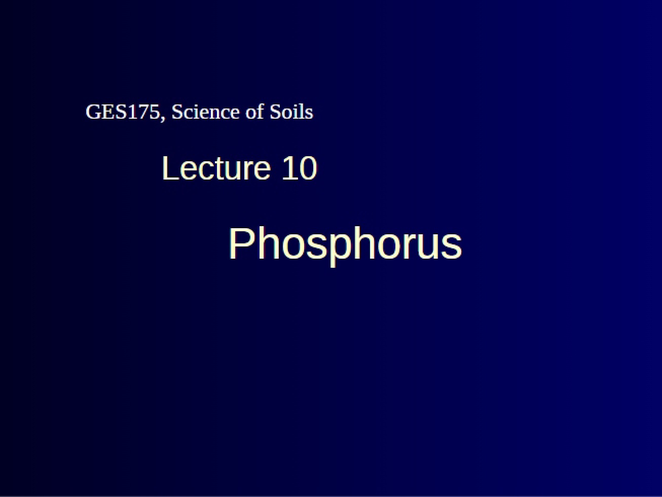 Role of Phosphorus in Soil Science