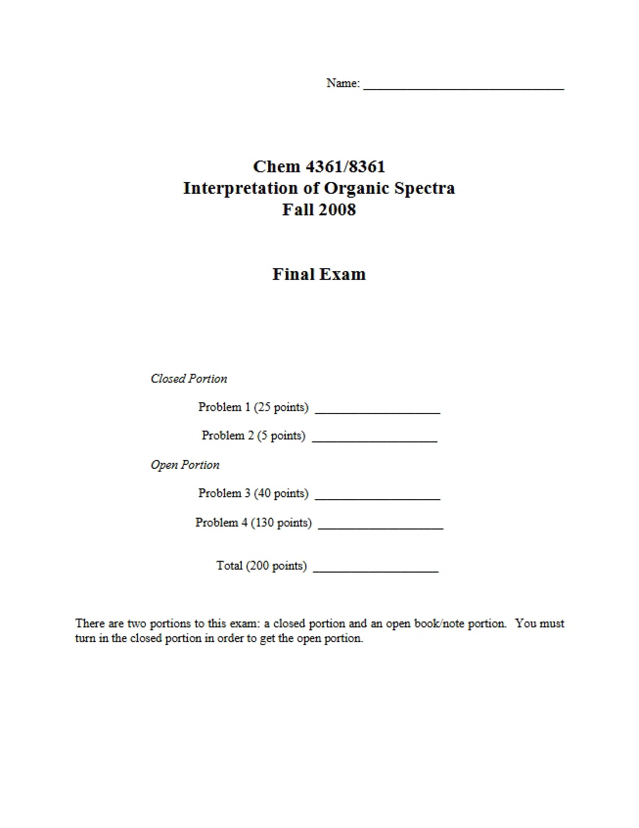 Examination Document