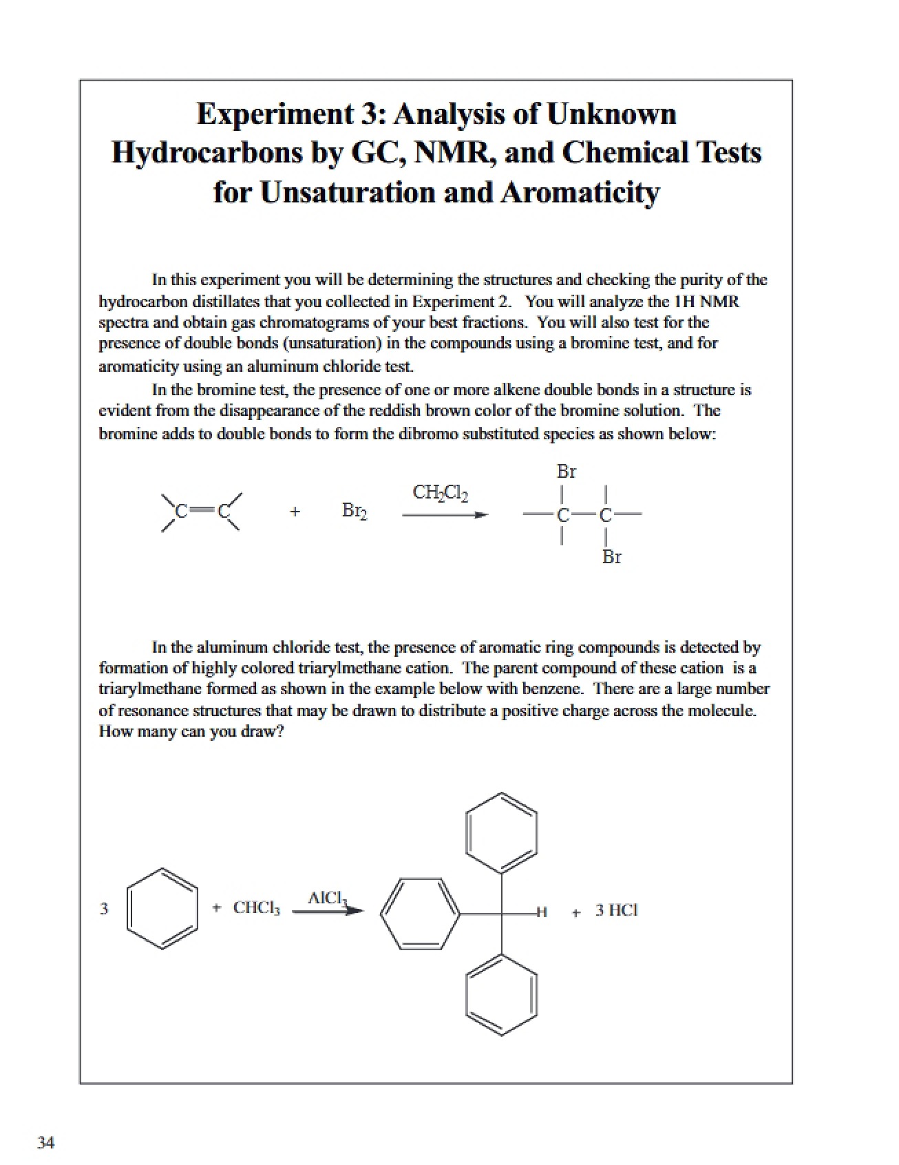 Hydrocarbon Analysis GC, NMR, and Chemical Tests
