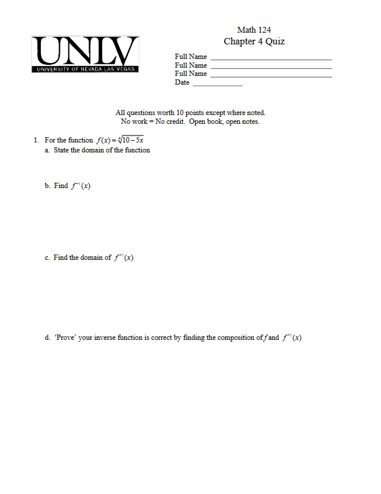 Fourth Quiz