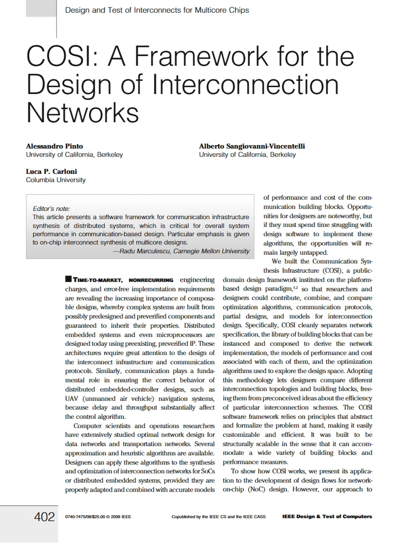 Interconnection Network Design Framework