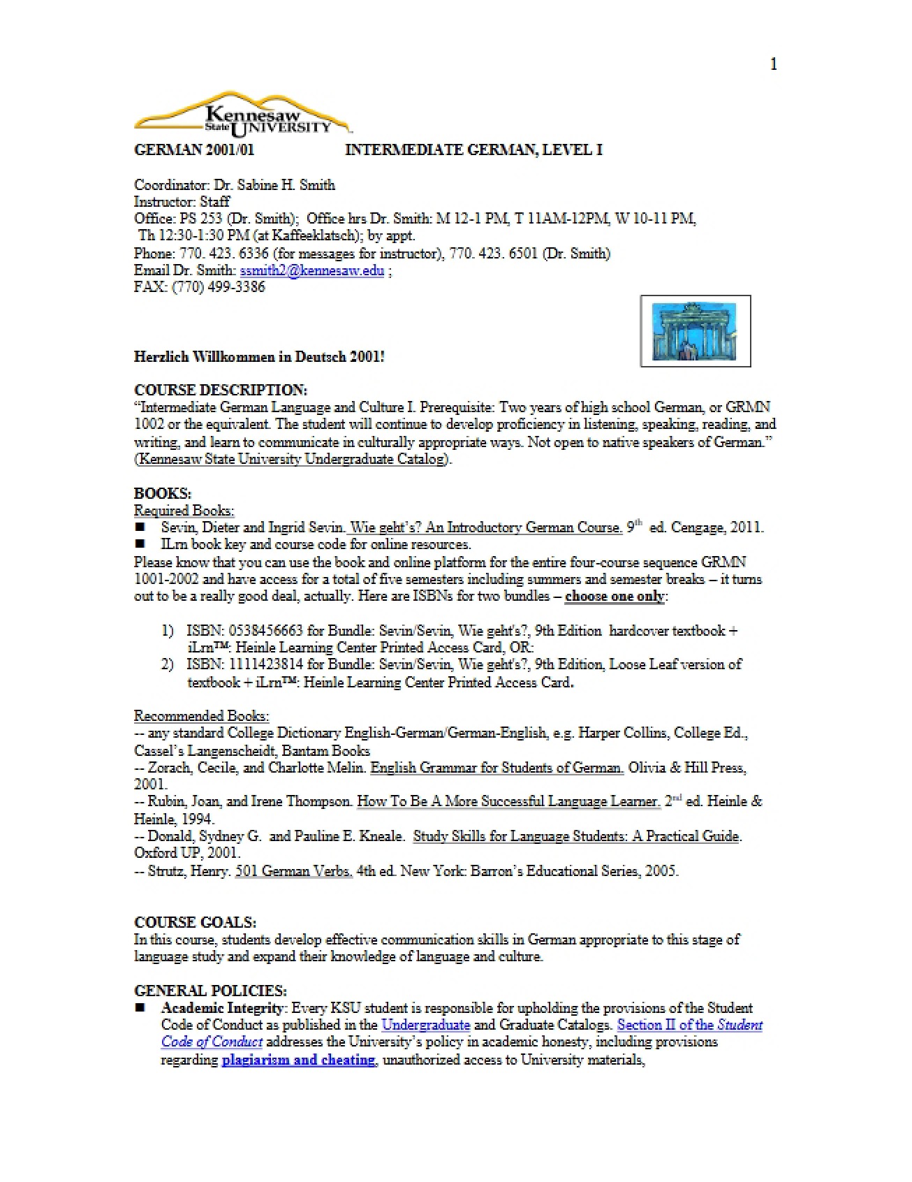 GRMN 2001 Syllabus and Information