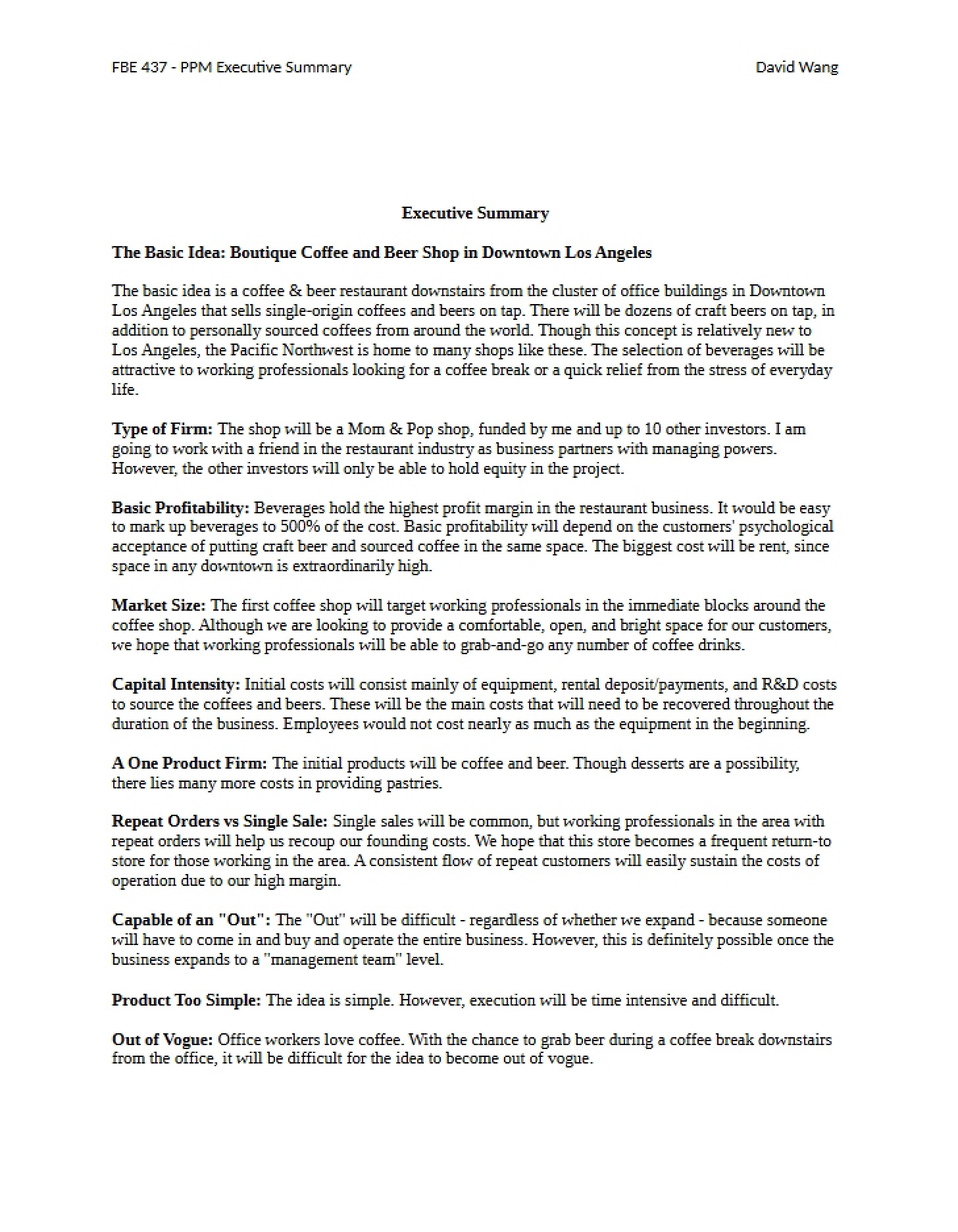 PPM Executive Summary