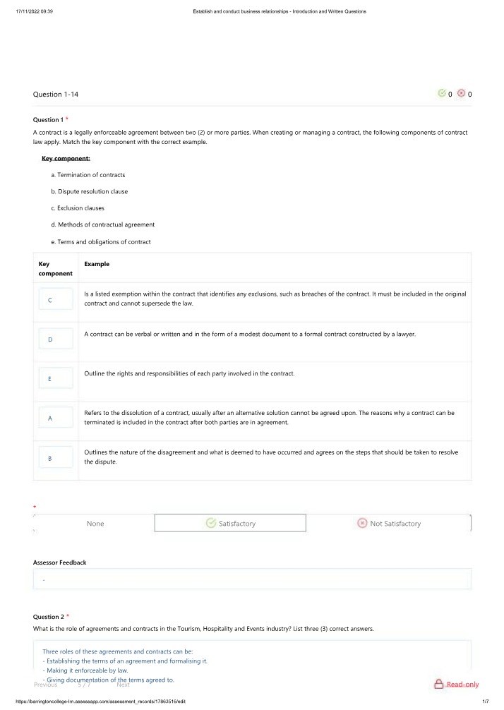 Written Questions and Introduction