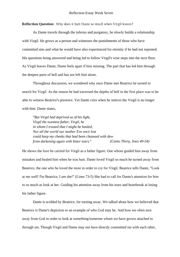 Week 7 Reflection Essay