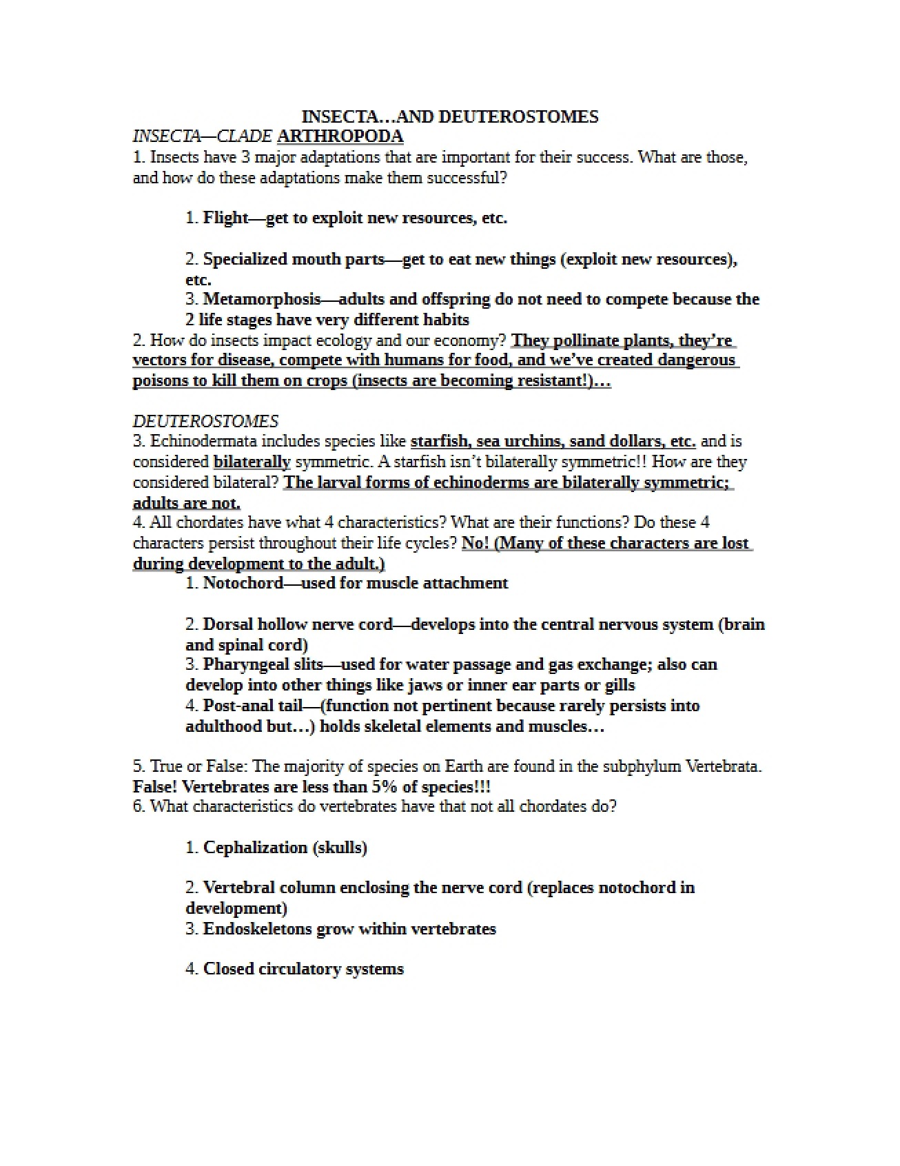 Third Set of Exercises for Principles of Biology