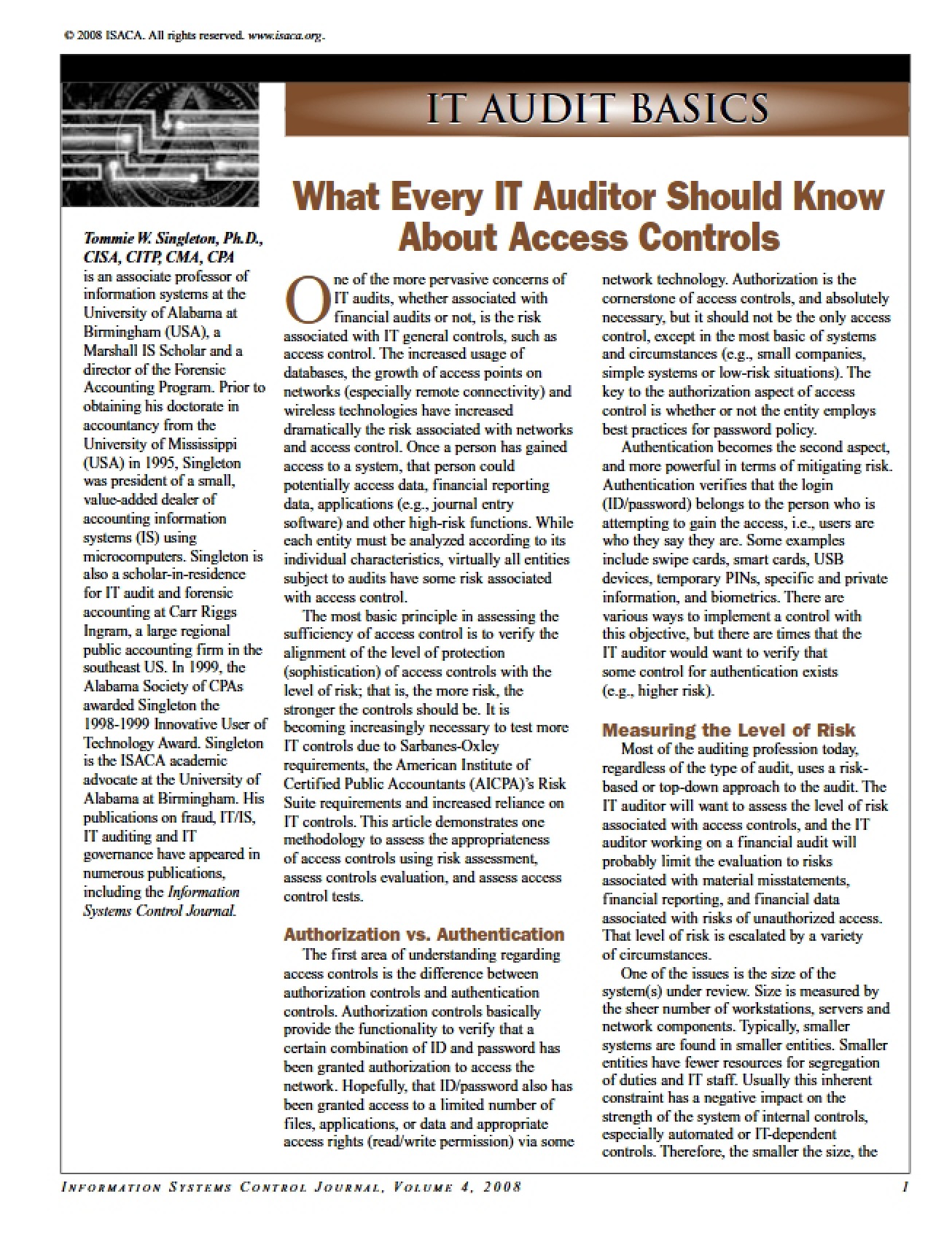 Access Controls and the IT Auditor