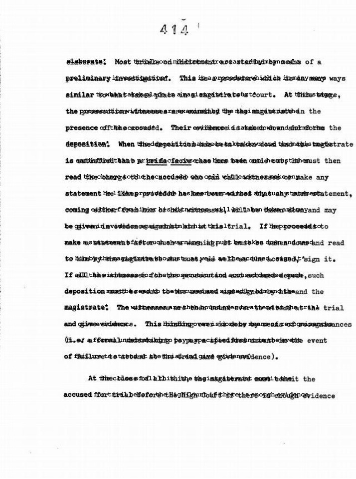 Legal Procedure - Preliminary Investigations and Depositions