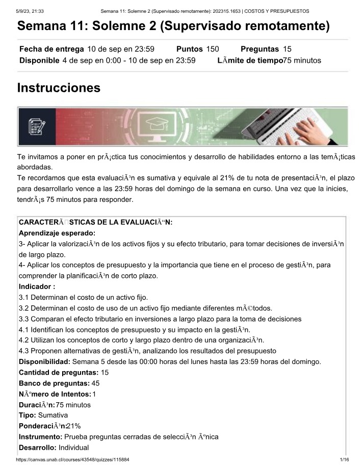Solemne 2 - Supervisado Remotamente (Semana 11)