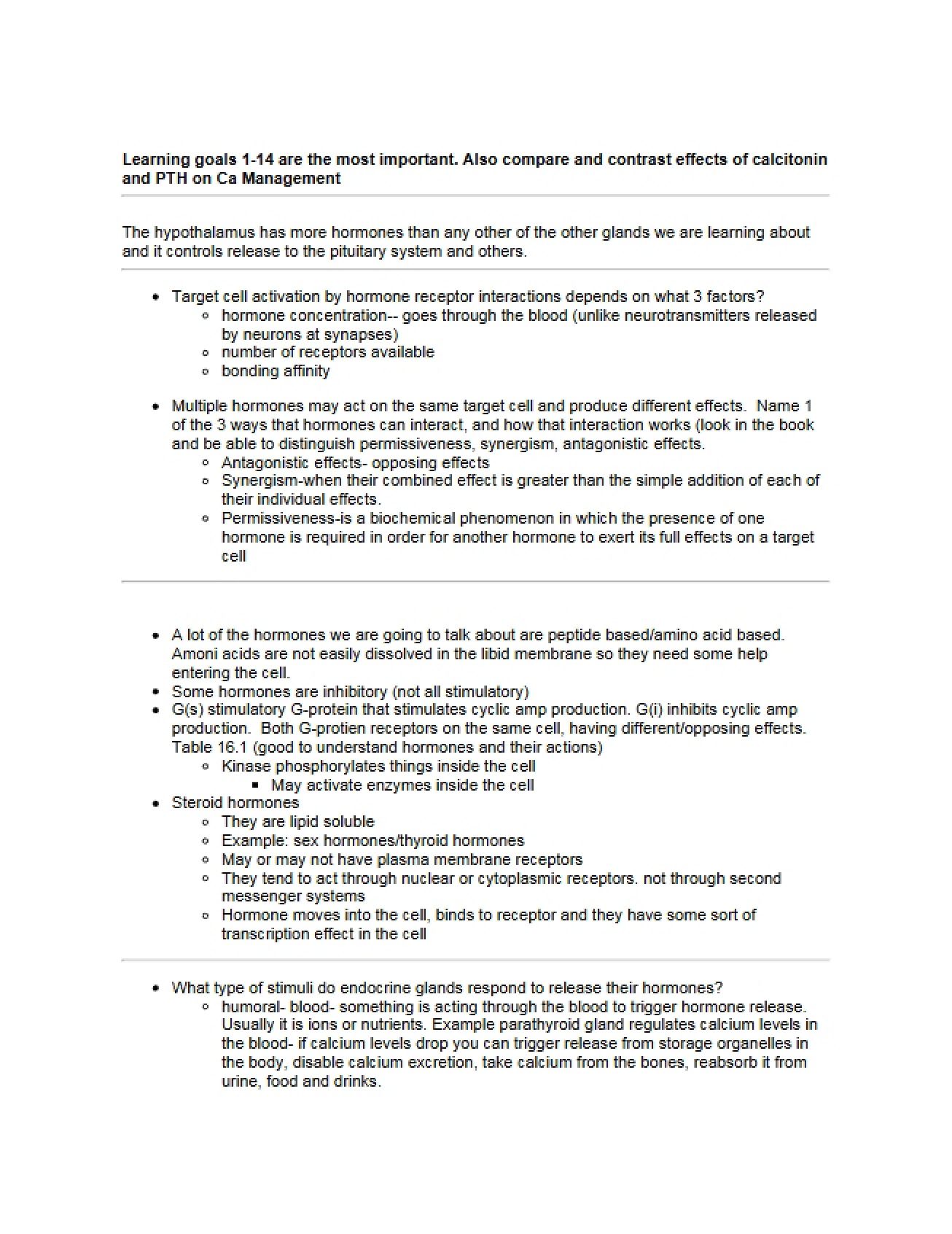 Introductory Physiology Lecture Material
