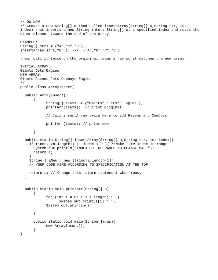 Array Insertion
