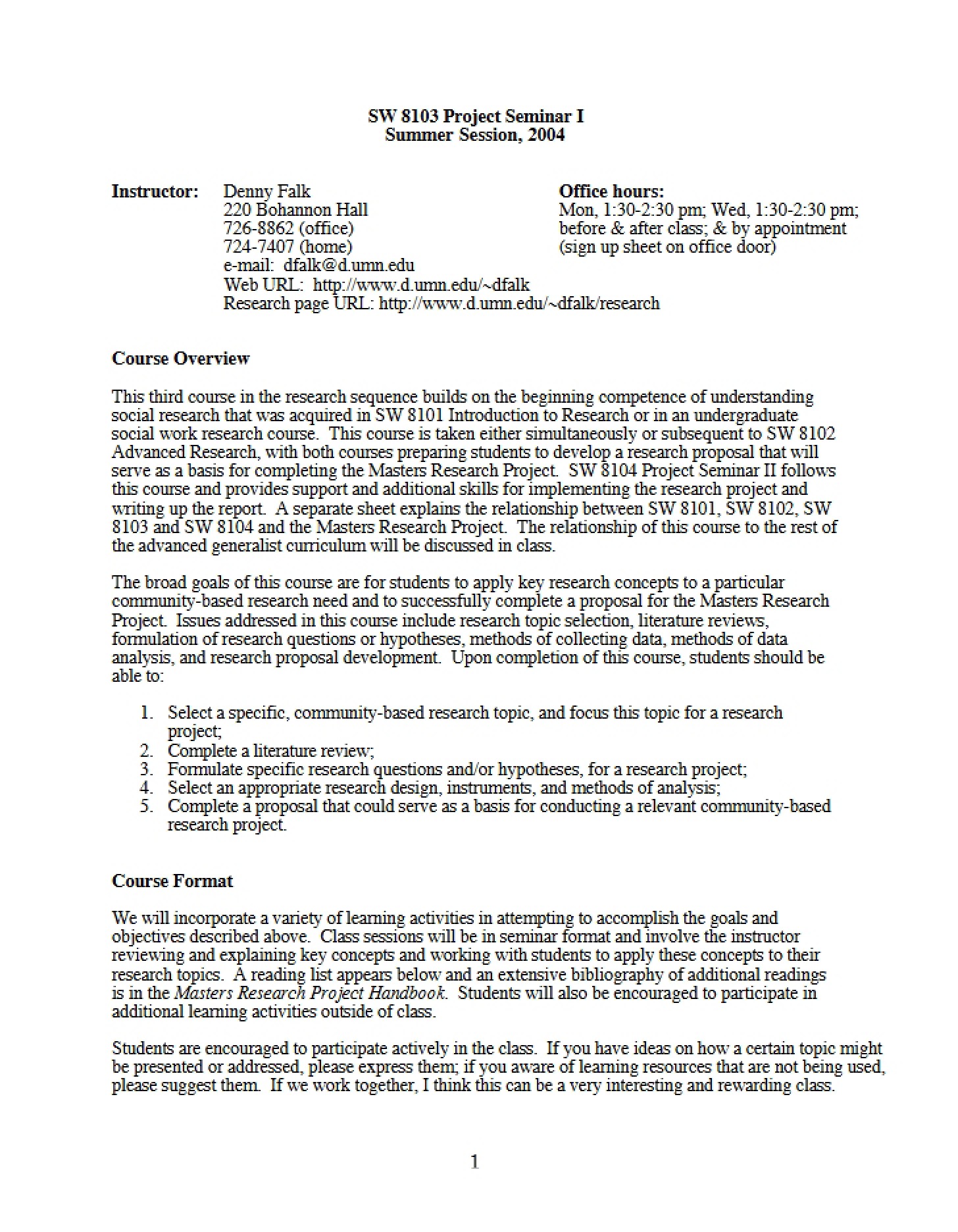 Course Syllabus