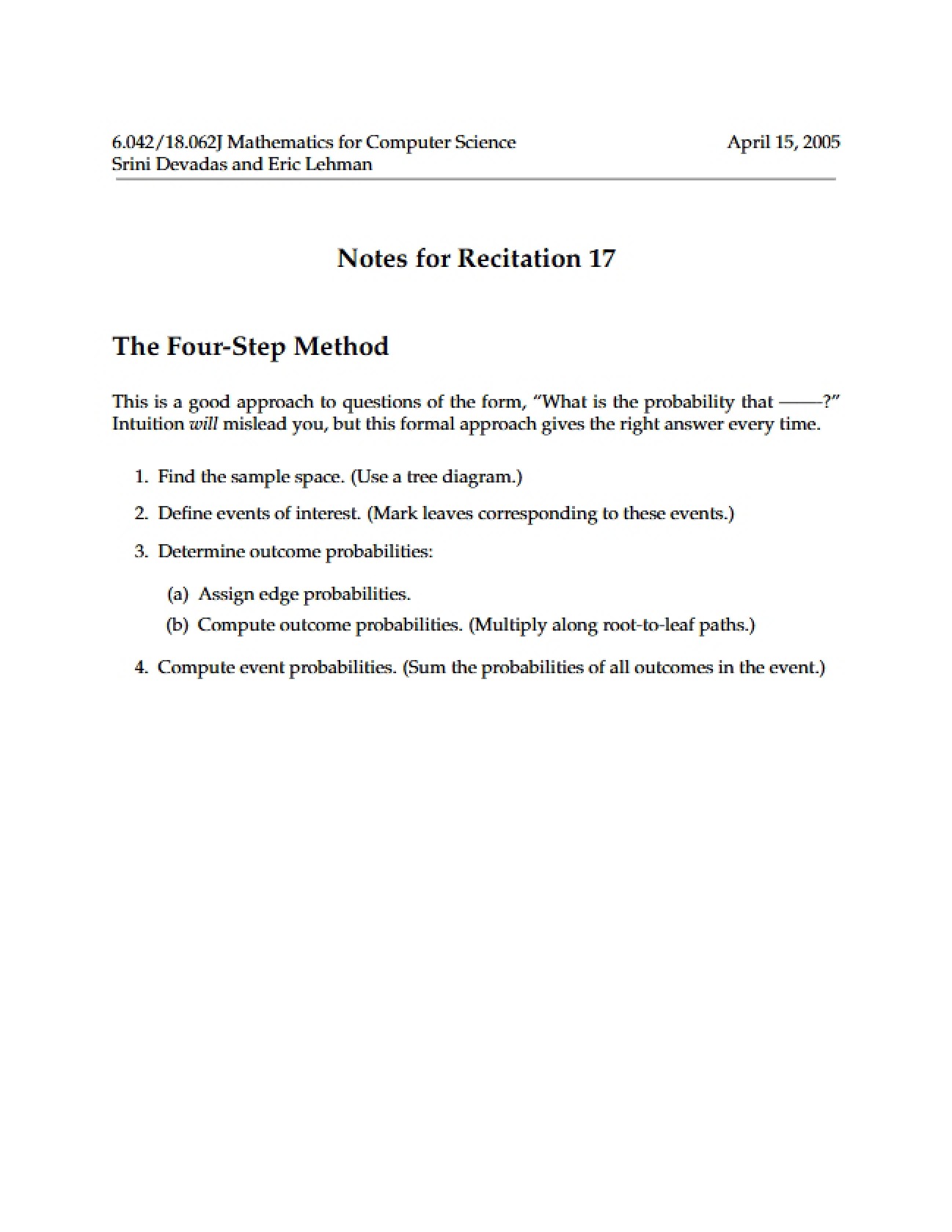 Recitation 17 Summary