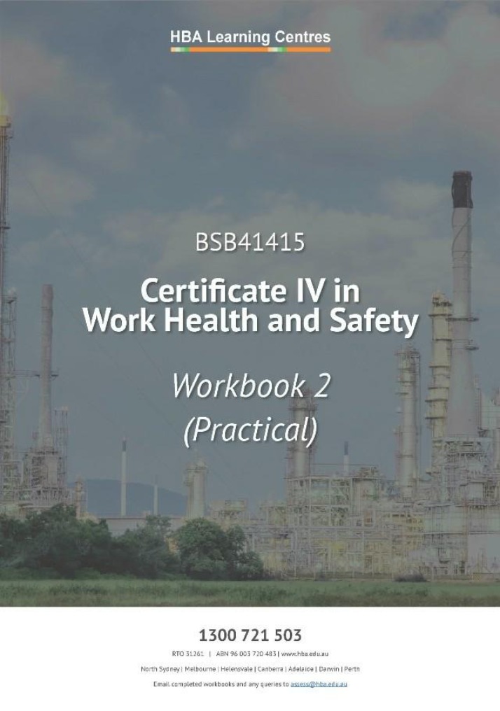 WHS Laws and Workplace Leadership Workbook Instructions