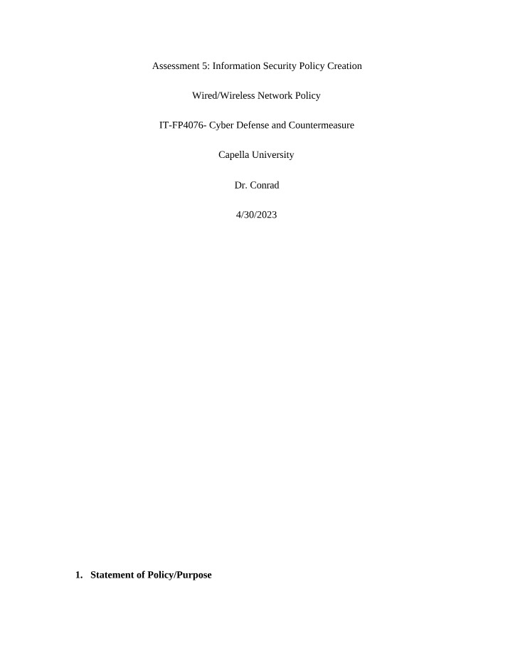 Wired and Wireless Network Policy for HighClass