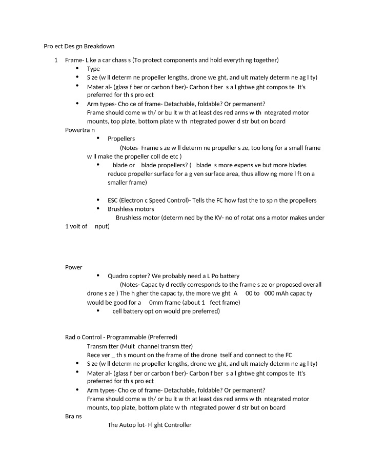 Design Project Breakdown