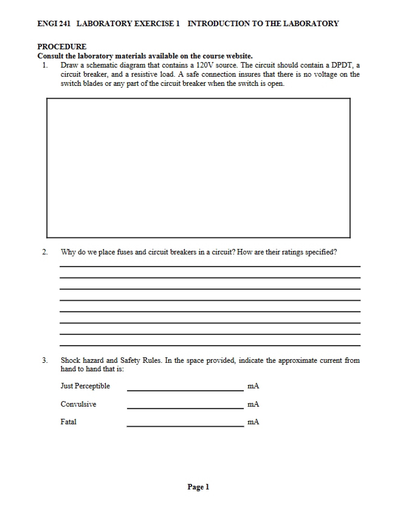 Exercise for Laboratory
