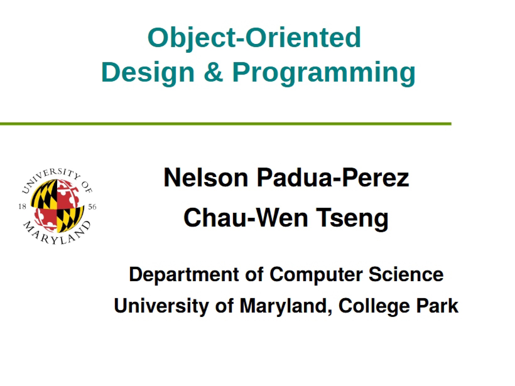 Object-Oriented Design Principles