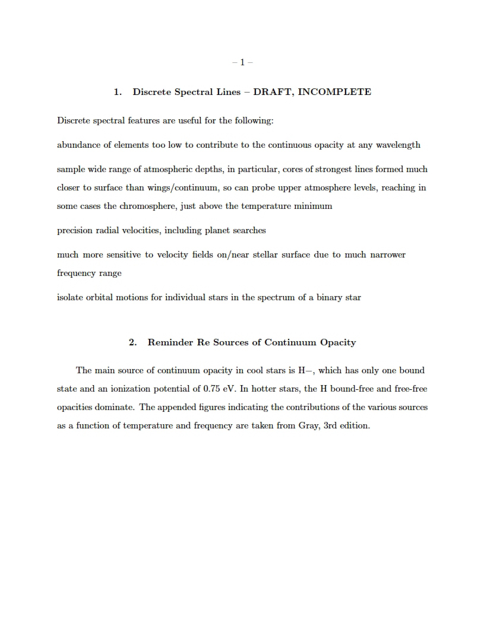 Spectral Lines - Discrete
