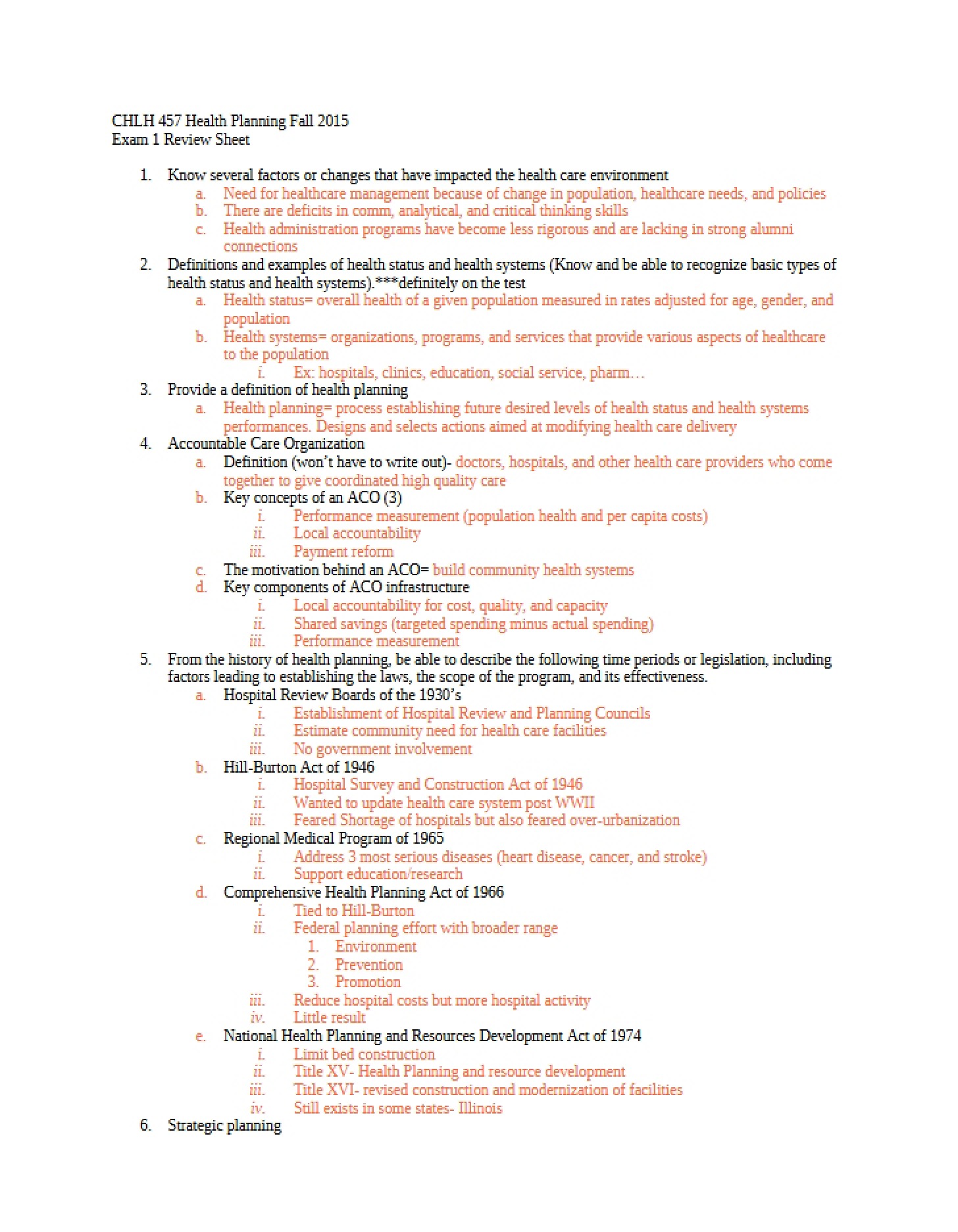 Sheet for Reviewing Exam One