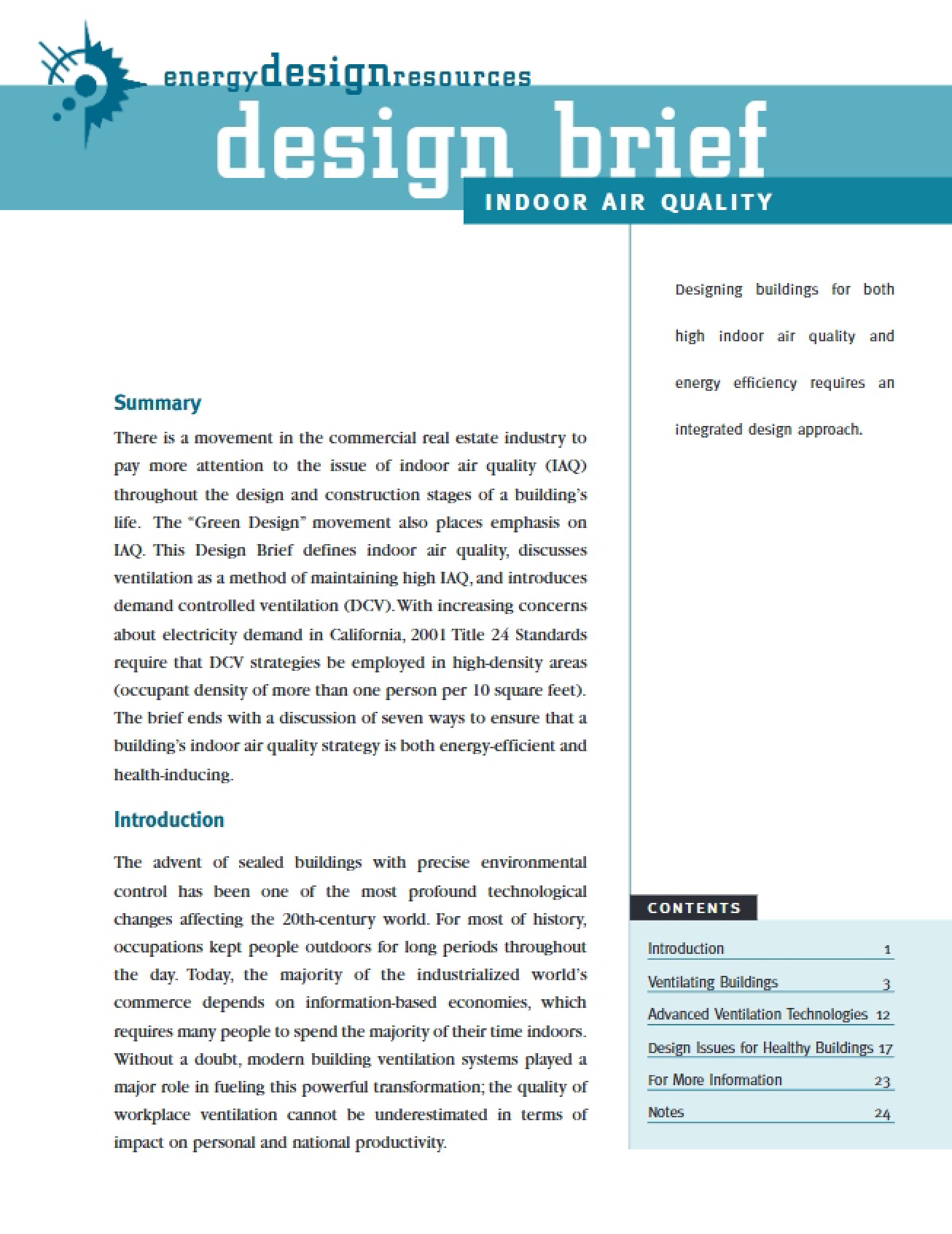 Sustainable Building Projects Lecture Notes