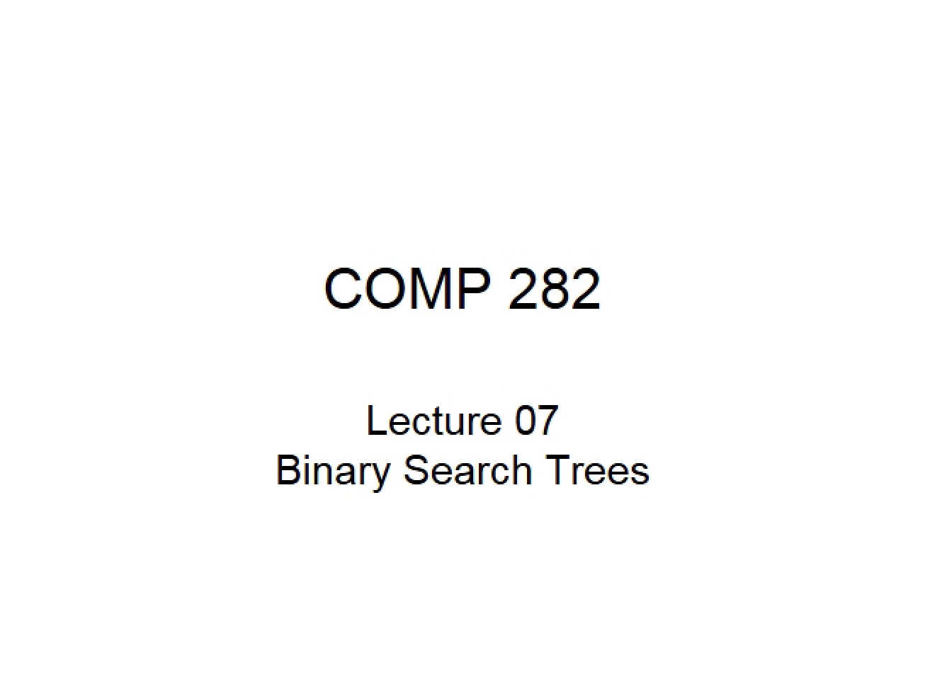 Search Trees Binary