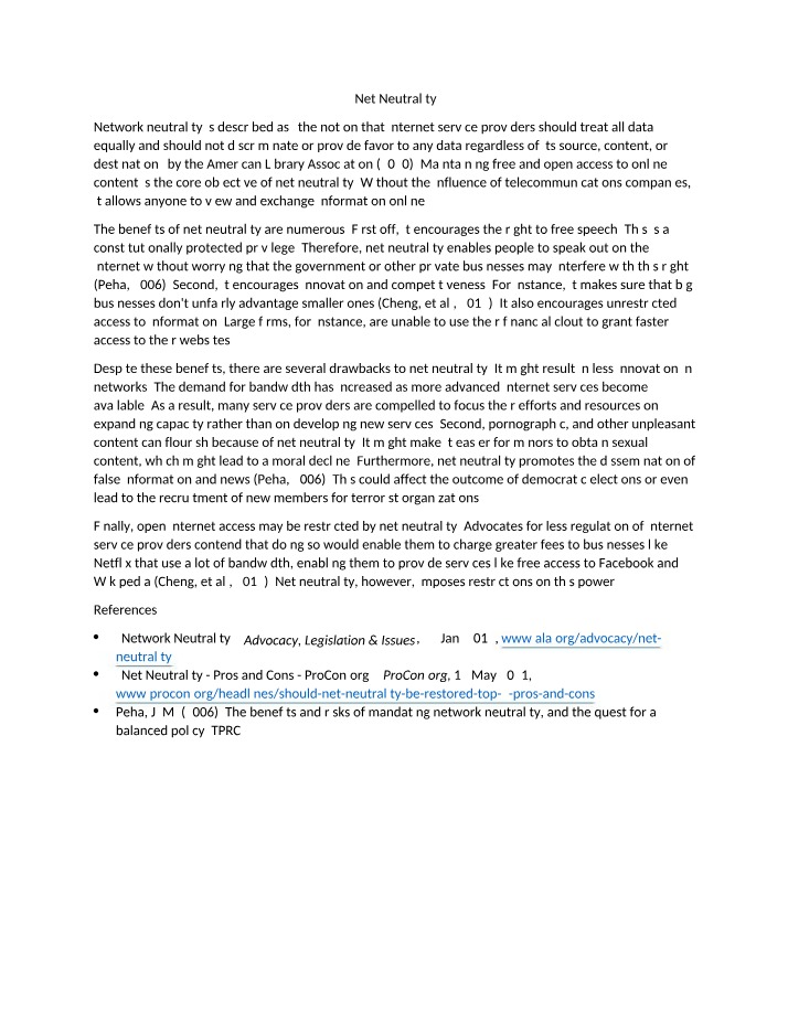 Net Neutrality - The Importance of Ensuring Equal Access
