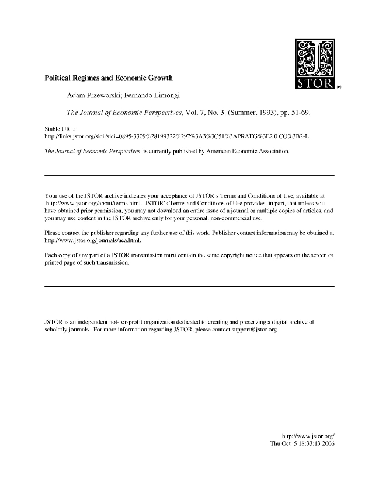 Economic Growth Dynamics and Political Regimes
