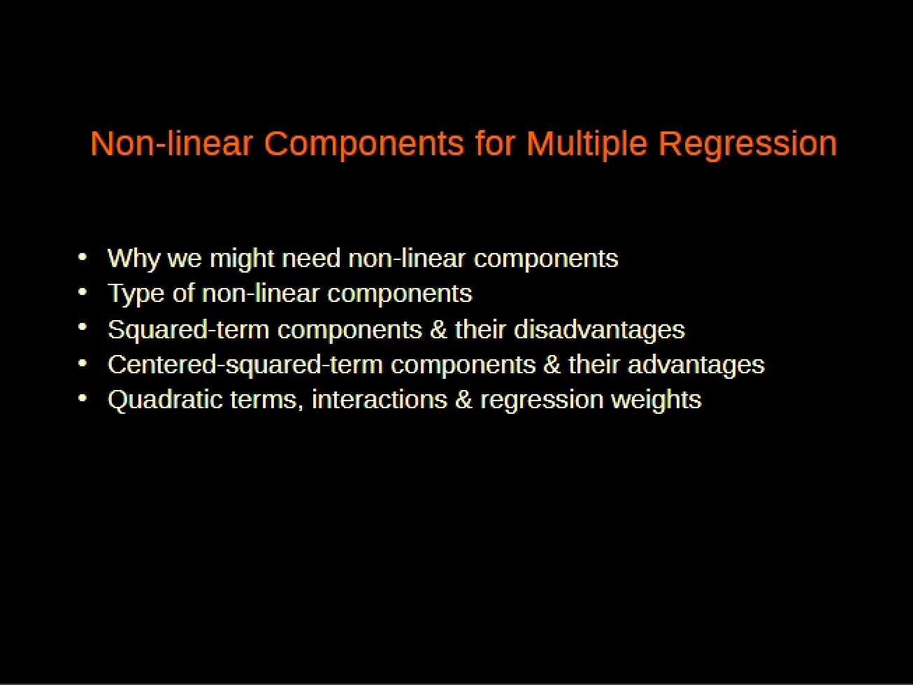 Multiple Regression Non-linear Components
