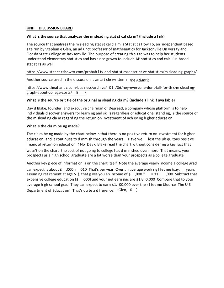 Higher Education - Analyzing Misleading Statistical Claims