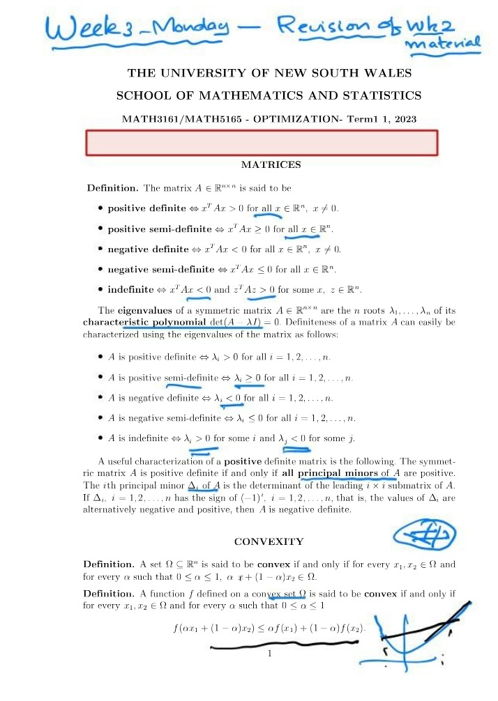 Week 3 Monday Revision of Week 2 Lectures
