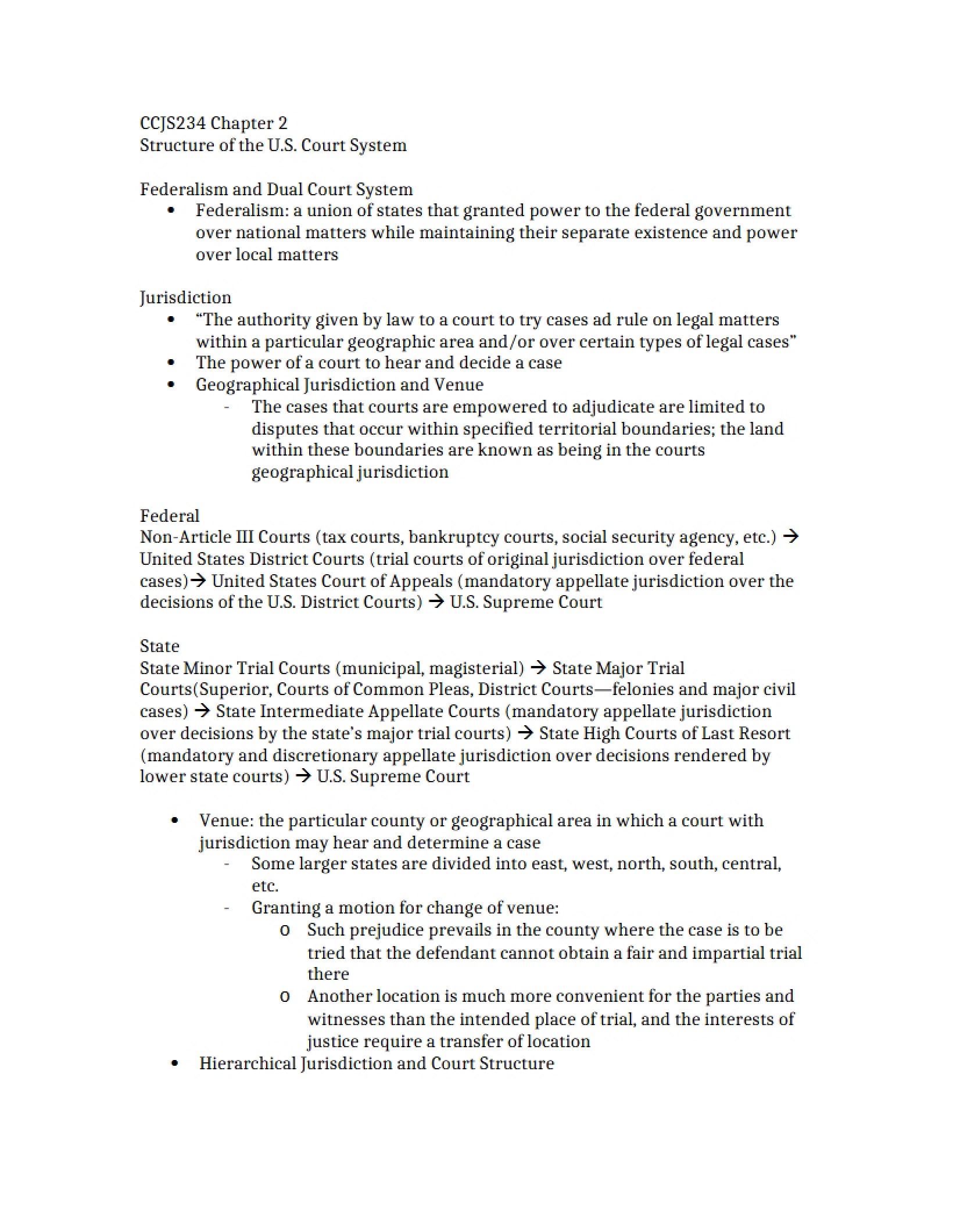 Investigative Law Secondary Procedural Concepts
