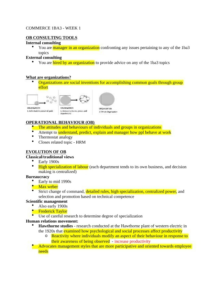 Notes on Consulting Tools and Organizational Behavior