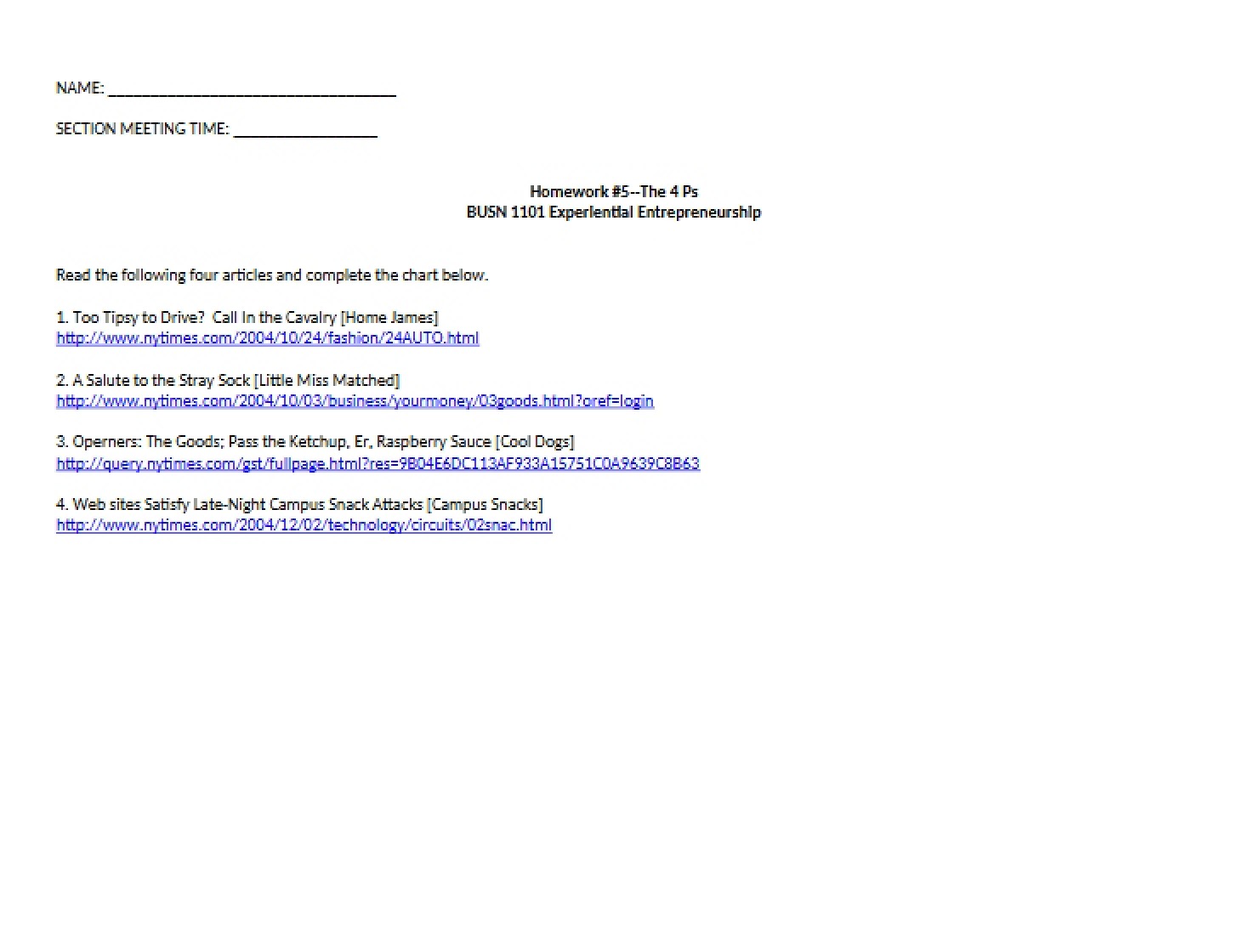 4 Ps (Homework 5)
