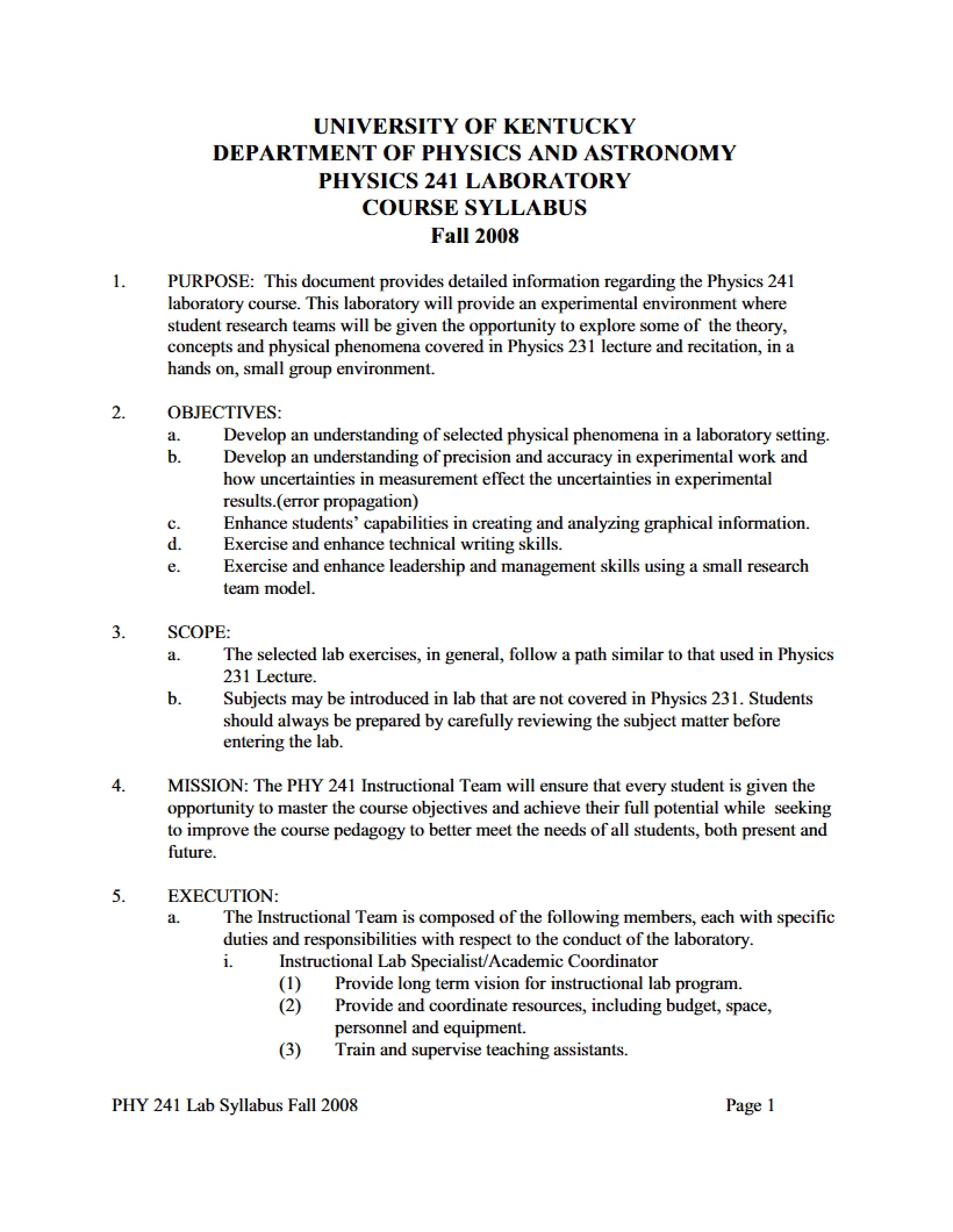 Laboratory Physics 241