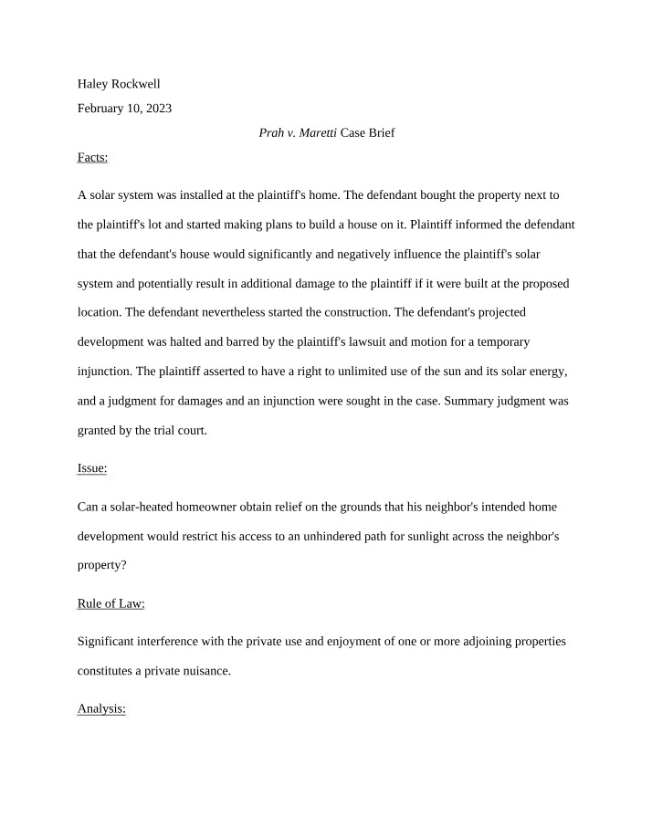 Brief for Prah v. Maretti